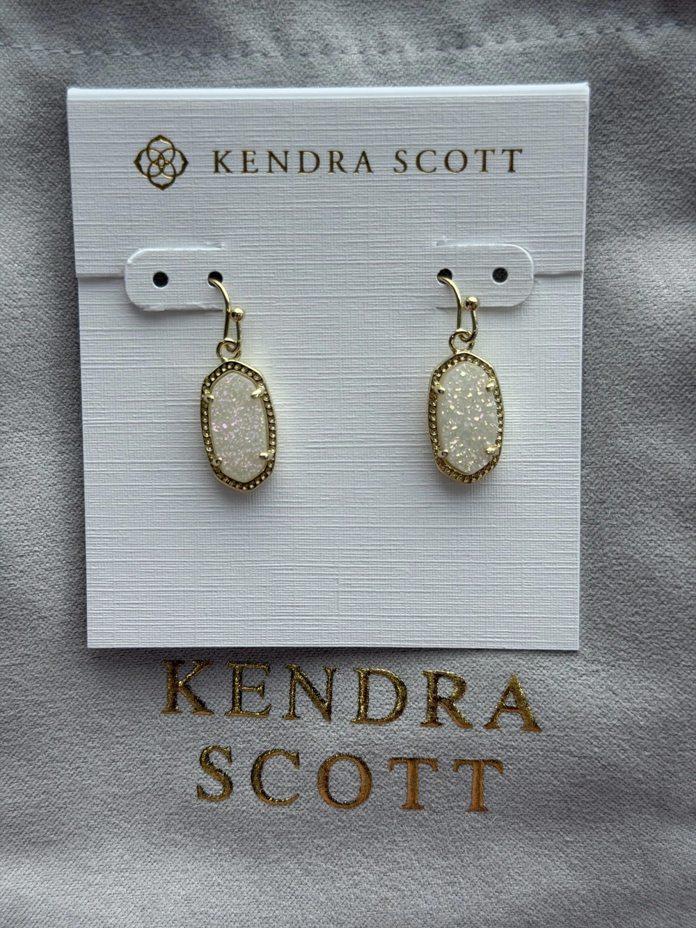 Kendra Scott White Pendant Earrings